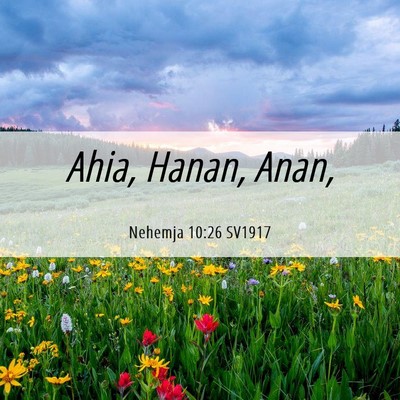 Picture 06 - Nehemja 10:26 SV1917 - Ahia, Hanan, - Bible Verse Picture