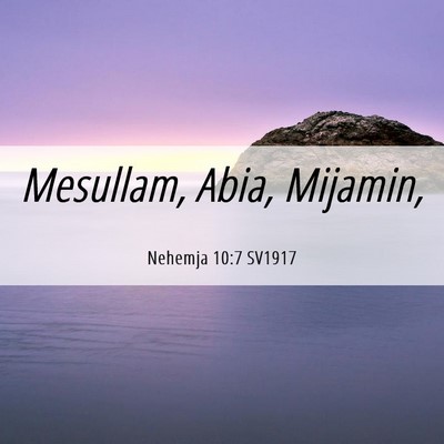 Picture 06 - Nehemja 10:7 SV1917 - Mesullam, Abia, - Bible Verse Picture