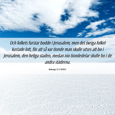 Picture 06 - Nehemja 11:1 SV1917 - Och folkets furstar bodde i Jerusalem; men det - Bible Verse Picture