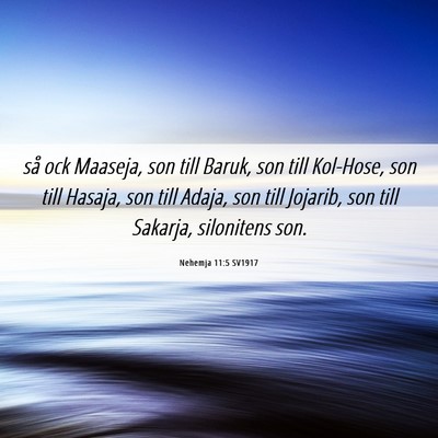 Picture 06 - Nehemja 11:5 SV1917 - så ock Maaseja, son till Baruk, son till - Bible Verse Picture