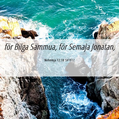 Picture 06 - Nehemja 12:18 SV1917 - för Bilga Sammua, för Semaja - Bible Verse Picture