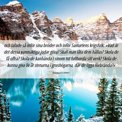 Picture 06 - Nehemja 4:2 SV1917 - och talade så inför sina bröder och inför - Bible Verse Picture