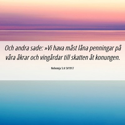 Picture 06 - Nehemja 5:4 SV1917 - Och andra sade: »Vi hava måst låna penningar - Bible Verse Picture