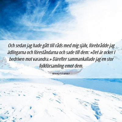 Picture 06 - Nehemja 5:7 SV1917 - Och sedan jag hade gått till råds med mig - Bible Verse Picture