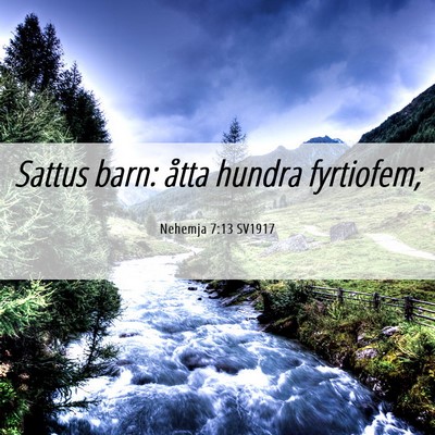 Picture 06 - Nehemja 7:13 SV1917 - Sattus barn: åtta hundra - Bible Verse Picture