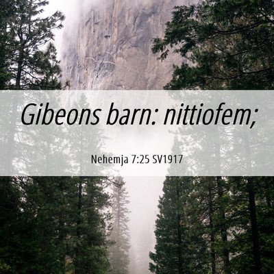 Picture 06 - Nehemja 7:25 SV1917 - Gibeons barn: - Bible Verse Picture