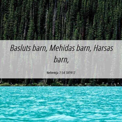 Picture 06 - Nehemja 7:54 SV1917 - Basluts barn, Mehidas barn, Harsas - Bible Verse Picture