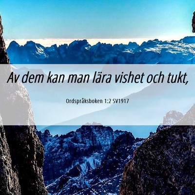 Picture 06 - Ordspråksboken 1:2 SV1917 - Av dem kan man lära vishet och - Bible Verse Picture