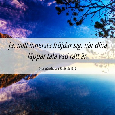 Picture 06 - Ordspråksboken 23:16 SV1917 - ja, mitt innersta fröjdar sig, när dina läppar - Bible Verse Picture