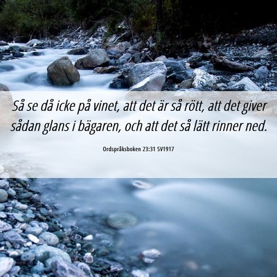 Picture 06 - Ordspråksboken 23:31 SV1917 - Så se då icke på vinet, att det är så rött, - Bible Verse Picture
