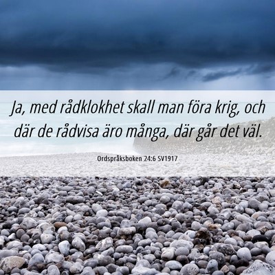 Picture 06 - Ordspråksboken 24:6 SV1917 - Ja, med rådklokhet skall man föra krig, och - Bible Verse Picture