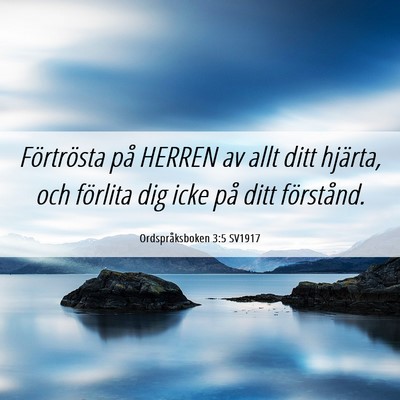 Picture 06 - Ordspråksboken 3:5 SV1917 - Förtrösta på HERREN av allt ditt hjärta, och - Bible Verse Picture