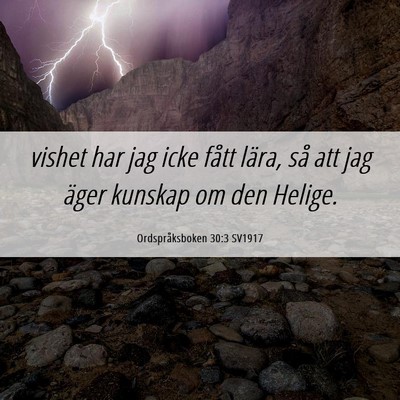 Picture 06 - Ordspråksboken 30:3 SV1917 - vishet har jag icke fått lära, så att jag - Bible Verse Picture