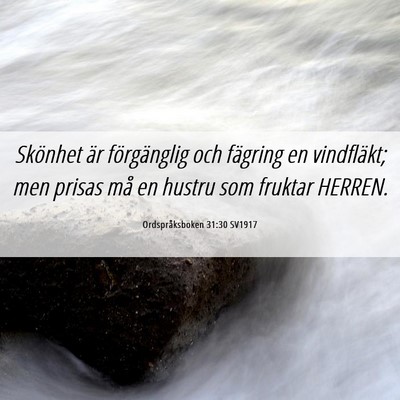 Picture 06 - Ordspråksboken 31:30 SV1917 - Skönhet är förgänglig och fägring en - Bible Verse Picture