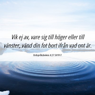 Picture 06 - Ordspråksboken 4:27 SV1917 - Vik ej av, vare sig till höger eller till - Bible Verse Picture