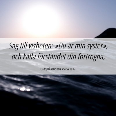 Picture 06 - Ordspråksboken 7:4 SV1917 - Säg till visheten: »Du är min syster», och - Bible Verse Picture