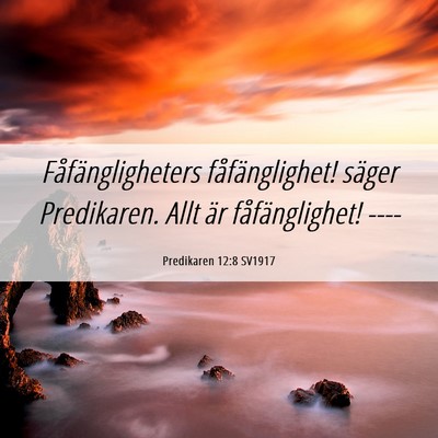 Picture 06 - Predikaren 12:8 SV1917 - Fåfängligheters fåfänglighet! säger - Bible Verse Picture