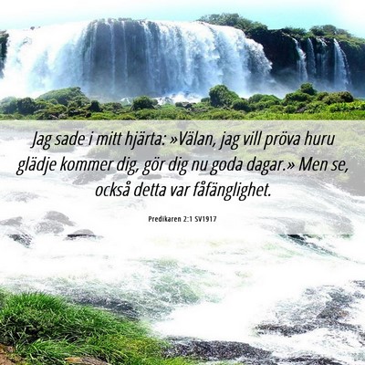Picture 06 - Predikaren 2:1 SV1917 - Jag sade i mitt hjärta: »Välan, jag vill - Bible Verse Picture