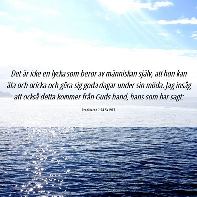 Picture 06 - Predikaren 2:24 SV1917 - Det är icke en lycka som beror av människan - Bible Verse Picture