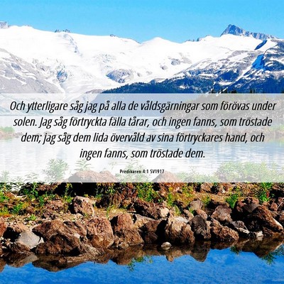 Picture 06 - Predikaren 4:1 SV1917 - Och ytterligare såg jag på alla de - Bible Verse Picture