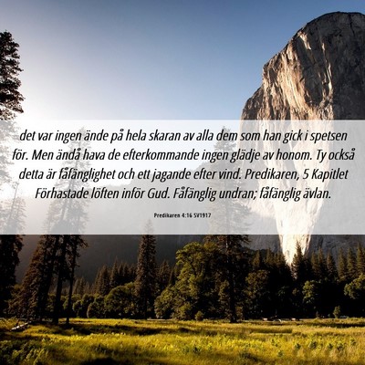 Picture 06 - Predikaren 4:16 SV1917 - det var ingen ände på hela skaran av alla dem - Bible Verse Picture