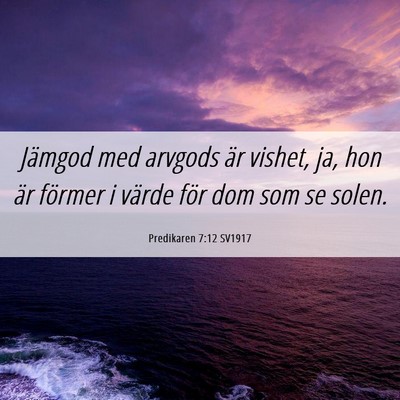 Picture 06 - Predikaren 7:12 SV1917 - Jämgod med arvgods är vishet, ja, hon är - Bible Verse Picture