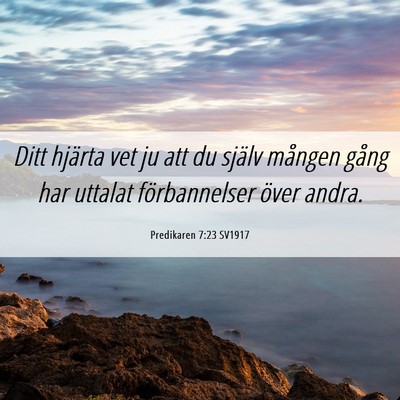 Picture 06 - Predikaren 7:23 SV1917 - Ditt hjärta vet ju att du själv mången gång - Bible Verse Picture