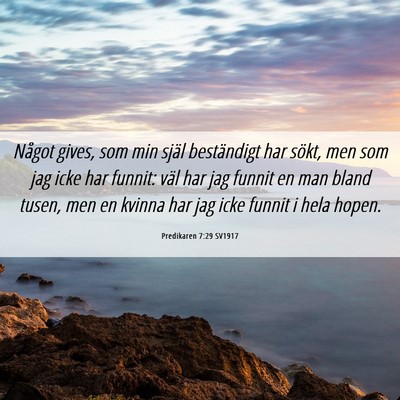 Picture 06 - Predikaren 7:29 SV1917 - Något gives, som min själ beständigt har - Bible Verse Picture
