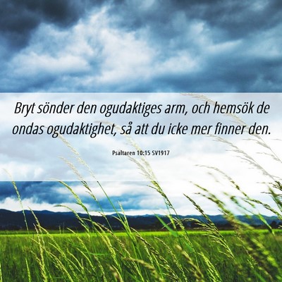 Picture 06 - Psaltaren 10:15 SV1917 - Bryt sönder den ogudaktiges arm, och hemsök de - Bible Verse Picture