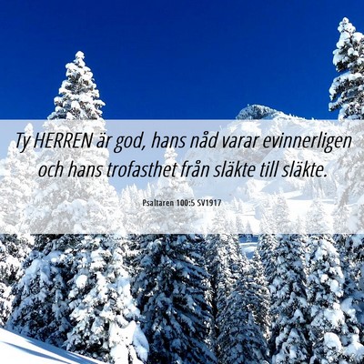 Picture 06 - Psaltaren 100:5 SV1917 - Ty HERREN är god, hans nåd varar evinnerligen - Bible Verse Picture