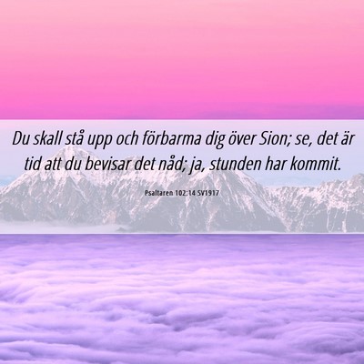 Picture 06 - Psaltaren 102:14 SV1917 - Du skall stå upp och förbarma dig över Sion; - Bible Verse Picture