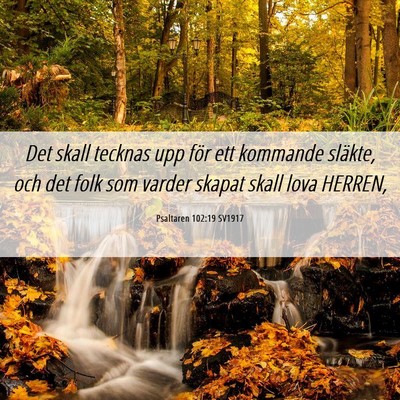 Picture 06 - Psaltaren 102:19 SV1917 - Det skall tecknas upp för ett kommande släkte, - Bible Verse Picture