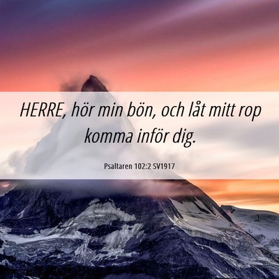 Picture 06 - Psaltaren 102:2 SV1917 - HERRE, hör min bön, och låt mitt rop komma - Bible Verse Picture