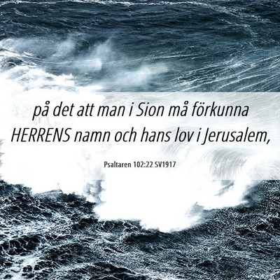 Picture 06 - Psaltaren 102:22 SV1917 - på det att man i Sion må förkunna HERRENS namn - Bible Verse Picture