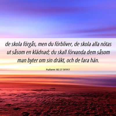 Picture 06 - Psaltaren 102:27 SV1917 - de skola förgås, men du förbliver, de skola - Bible Verse Picture