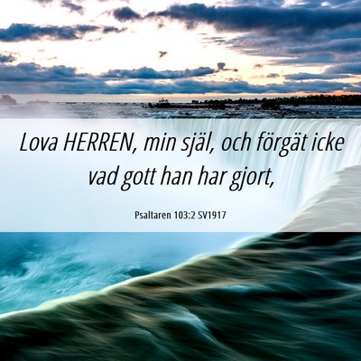 Picture 06 - Psaltaren 103:2 SV1917 - Lova HERREN, min själ, och förgät icke vad - Bible Verse Picture