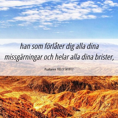 Picture 06 - Psaltaren 103:3 SV1917 - han som förlåter dig alla dina missgärningar - Bible Verse Picture