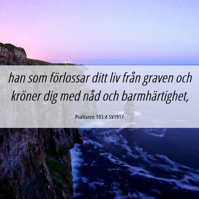 Picture 06 - Psaltaren 103:4 SV1917 - han som förlossar ditt liv från graven och - Bible Verse Picture