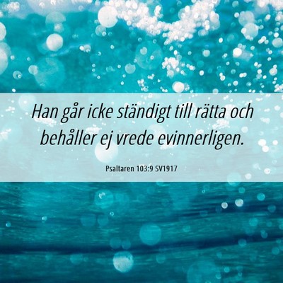 Picture 06 - Psaltaren 103:9 SV1917 - Han går icke ständigt till rätta och behåller - Bible Verse Picture