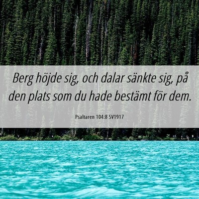 Picture 06 - Psaltaren 104:8 SV1917 - Berg höjde sig, och dalar sänkte sig, på den - Bible Verse Picture