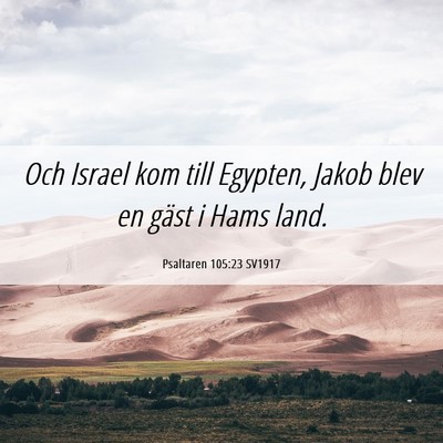 Picture 06 - Psaltaren 105:23 SV1917 - Och Israel kom till Egypten, Jakob blev en gäst - Bible Verse Picture