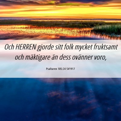 Picture 06 - Psaltaren 105:24 SV1917 - Och HERREN gjorde sitt folk mycket fruktsamt och - Bible Verse Picture