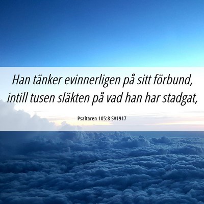 Picture 06 - Psaltaren 105:8 SV1917 - Han tänker evinnerligen på sitt förbund, - Bible Verse Picture