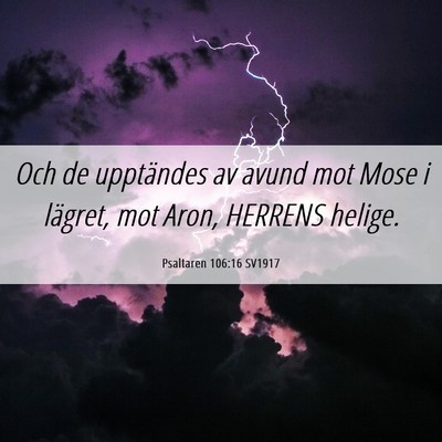 Picture 06 - Psaltaren 106:16 SV1917 - Och de upptändes av avund mot Mose i lägret, - Bible Verse Picture