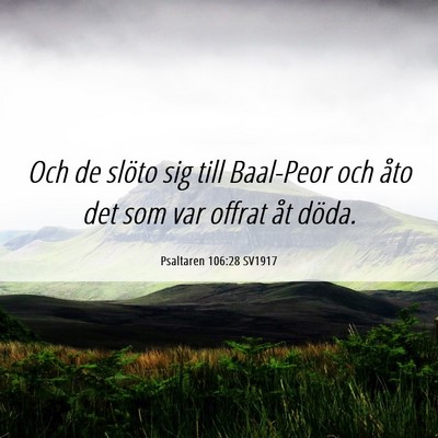 Picture 06 - Psaltaren 106:28 SV1917 - Och de slöto sig till Baal-Peor och åto det som - Bible Verse Picture