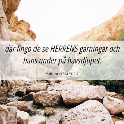 Picture 06 - Psaltaren 107:24 SV1917 - där fingo de se HERRENS gärningar och hans - Bible Verse Picture
