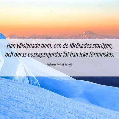 Picture 06 - Psaltaren 107:38 SV1917 - Han välsignade dem, och de förökades - Bible Verse Picture