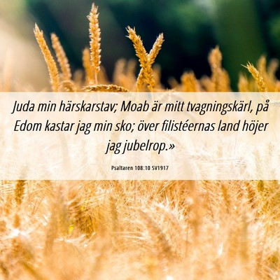 Picture 06 - Psaltaren 108:10 SV1917 - Juda min härskarstav; Moab är mitt - Bible Verse Picture