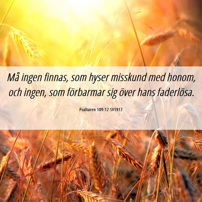 Picture 06 - Psaltaren 109:12 SV1917 - Må ingen finnas, som hyser misskund med honom, - Bible Verse Picture