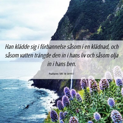 Picture 06 - Psaltaren 109:18 SV1917 - Han klädde sig i förbannelse såsom i en - Bible Verse Picture